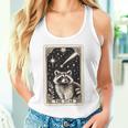 星のタロットカード アライグマ 占星術 神秘的なアライグマ タンクトップ