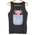 Axolotl ポケットに入った魚 両生類 ペット ホワイト アホロートル トカゲ タンクトップ