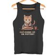 Cat-Ching Up On Pottery 面白い猫好きデザイン タンクトップ