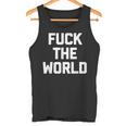 Fuck The World 面白いことわざ 皮肉なかわいいクールなノベルティ タンクトップ
