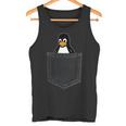 Linux Tux In A Pocket ポケットの中のlinuxタックス面白いペンギンsysadminit管理者 タンクトップ