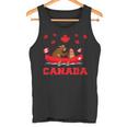 I Love Canada Cool Canada Bear & Chipmunk Cartoon Graphic タンクトップ