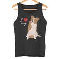 I Love My & Red Merle ボーダーコリー ドッグラバー。 タンクトップ