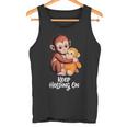 Punch Keep Holding On Cute Baby Monkey グラフィック タンクトップ