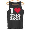 Red Heart I Love Emo Boys タンクトップ