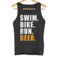 Swim Bike Run スイム バイク ラン ビール トライアスロン トライアスロン スポーツ メンズ レディース タンクトップ