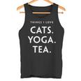 Things I Love Cats Yoga Tea Fun Cat ヨガtシャツ タンクトップ