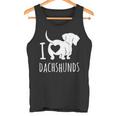 Wiener Dog ダックスフンド 犬 ペット愛好家 I Love Dachshunds タンクトップ