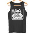 おもしろい 不機嫌そうなカエル ラーメン かわいい 水墨画 日本語 長袖tシャツ タンクトップ