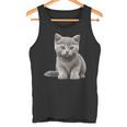 かわいいブリティッシュショートヘア 猫好きの子猫 タンクトップ