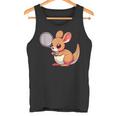カンガルー かわいい ラケット スポーツ テニス プレイ 動物 キャラクター キュート タンクトップ