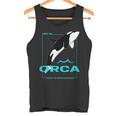 クジラと海を守るシャチ レトロなシャチのデザイン タンクトップ