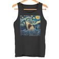 ゴッホ サメ 星月夜 ファニー レディース&メンズ タンクトップ