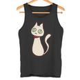 シロネコ 胸にワンポイント 落書き風 おもしろ タンクトップ
