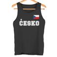 チェコ共和国 胸に Cesko 旗国旗 タンクトップ