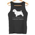 ノーフォークテリア犬の白いシルエット タンクトップ