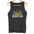 メンズ バディフィストバンプバディズム仏教フレンズハッピーブッダ タンクトップ
