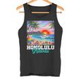 ホノルル ハワイ ハワイアン 波 ビーチ 夏 サーフィン レトロ 長袖tシャツ タンクトップ