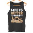 ミミズがいると人生はより良くなる ミミズの養殖 ミミズ ファーマー タンクトップ
