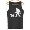 レトロ ビッグフット ウォーキング パピヨン 犬 面白い サスカッチ 長袖tシャツ タンクトップ