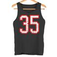 ヴィンテージナンバー 35 ホワイトレッドスポーツ代表チームナンバー 35 タンクトップ