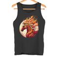 燃える 動物 馬 動物 クール 馬 火 炎 タンクトップ
