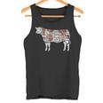 牛肉の部位 面白いtシャツ 焼肉 Bbq 牛 グルメ メンズ おもしろ 面白い 服 オリジナル グッズ ネタ イラスト タンクトップ