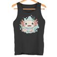 笑顔のaxolotl カワイイかわいい水中漫画 タンクトップ