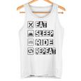Eatleep Ride Repeat オートバイ バイク モーターサイクリスト 格言 タンクトップ