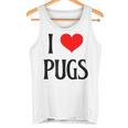 I Love Pugs I Heart Pugs Dog Lover Pet Puppy Dog Pug タンクトップ