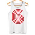 クールなレトロなレタリングジャージ、背番号6 6Eis タンクトップ