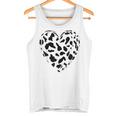 シックなハートプリントの牛柄。 タンクトップ