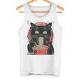 麺 猫 ラーメン好き 和食 猫 アート デザイン タンクトップ