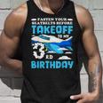 3歳の誕生日飛行機 パイロット固定シートベルト離陸飛行機 タンクトップ 彼への贈り物