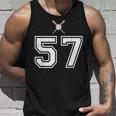 57 番 野球スタイル ヴィンテージホワイト タンクトップ 彼への贈り物