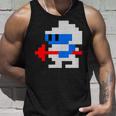 8ビット80年代レトロクラシックビデオゲームキャラクターダグヒーロー タンクトップ 彼への贈り物