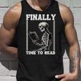 Finally Time To Read Book Lover Bookworm スケルトン 面白い本 タンクトップ 彼への贈り物