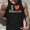 I Love Damon I Heart Damon レッド ハート バレンタイン タンクトップ 彼への贈り物