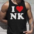 I Love Nk Initials I Heart NK First Last Name N K タンクトップ 彼への贈り物