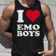 Red Heart I Love Emo Boys タンクトップ 彼への贈り物