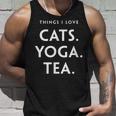 Things I Love Cats Yoga Tea Fun Cat ヨガtシャツ タンクトップ 彼への贈り物