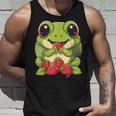 いちごカエル 図面 アートワーク いちご 動物 アート タンクトップ 彼への贈り物