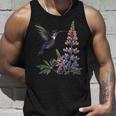 かわいいハチドリ バードウォッチング ルピナスフラワーガール 植物 ママ 長袖tシャツ タンクトップ 彼への贈り物