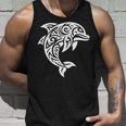 イルカ ポリネシアン トライバル マオリ ライトパターン イルカ 長袖tシャツ タンクトップ 彼への贈り物