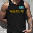 カザフスタン、カザフスタンの国旗、カザフスタンの国旗 長袖tシャツ タンクトップ 彼への贈り物