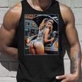 セクシーガールグラフィックtシャツ セクシーなブロンドメカニックピンナップガール タンクトップ 彼への贈り物