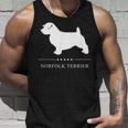 ノーフォークテリア犬の白いシルエット タンクトップ 彼への贈り物