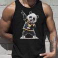 パンダ ホールドマイク 歌う ダンス 動物 グラフィック パンダ タンクトップ 彼への贈り物