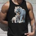 ホワイトタイガー、ネコの動物 タンクトップ 彼への贈り物