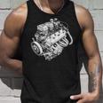 ヴィンテージカーエンジンコンポーネント 青写真 図 メンズグラフィック 長袖tシャツ タンクトップ 彼への贈り物